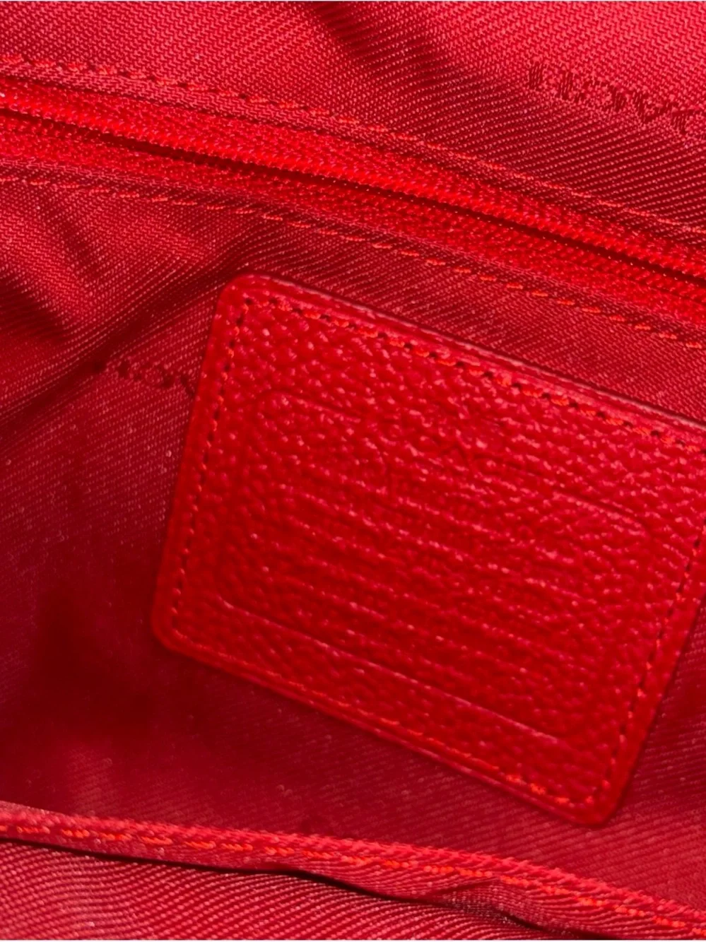 Coach Red Pebbled Leather Mini Backpack with Turn-Lock Front Pocket